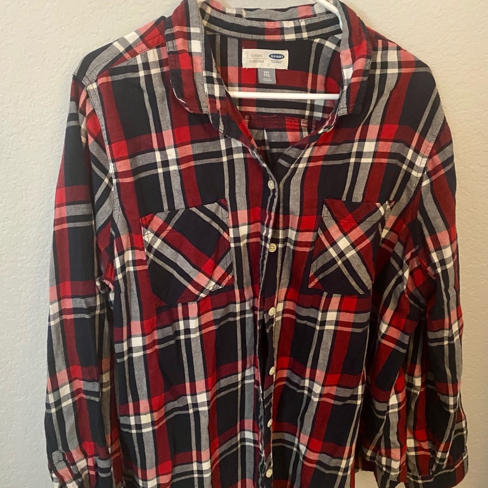 Old Navy XXL The Classic Shirt Plaid Flannel